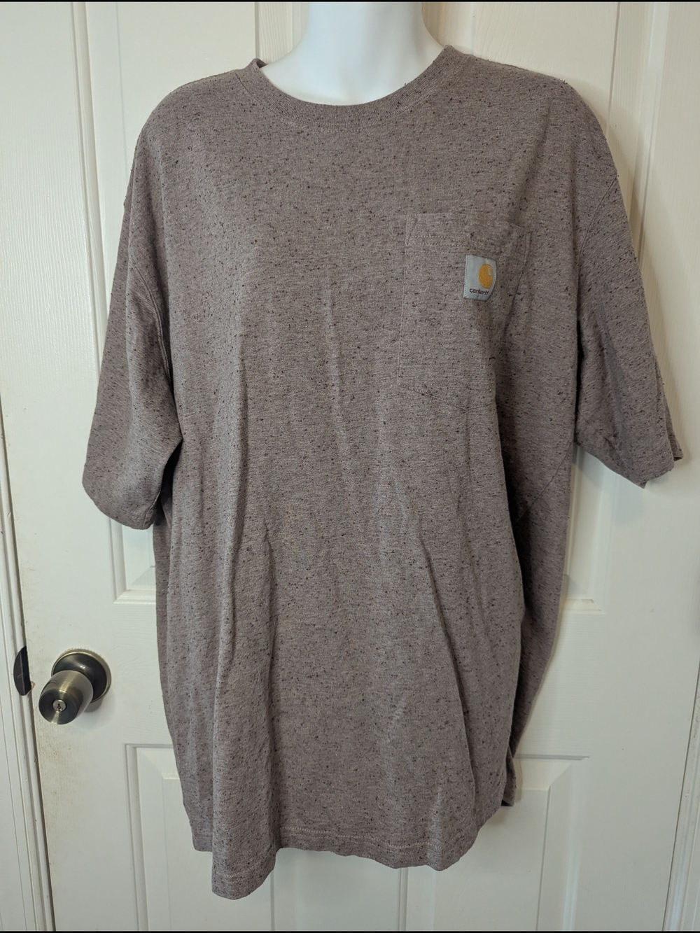 Carhartt K87 T Shirt Mens L Loose Fit Heavyweight Pocket Short Sleeve Spec Mink
